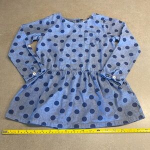 Carter’s Girls Size 6 Cotton Denim Top With Polka Dots And Buttons